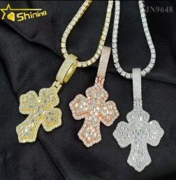 Moissanite Clover Cross Pendant