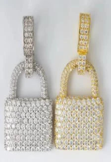 Moissanite Padlock Pendant