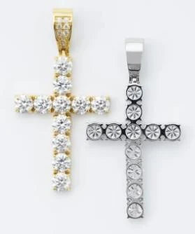 Moissanite Solitaire Cross Pendant